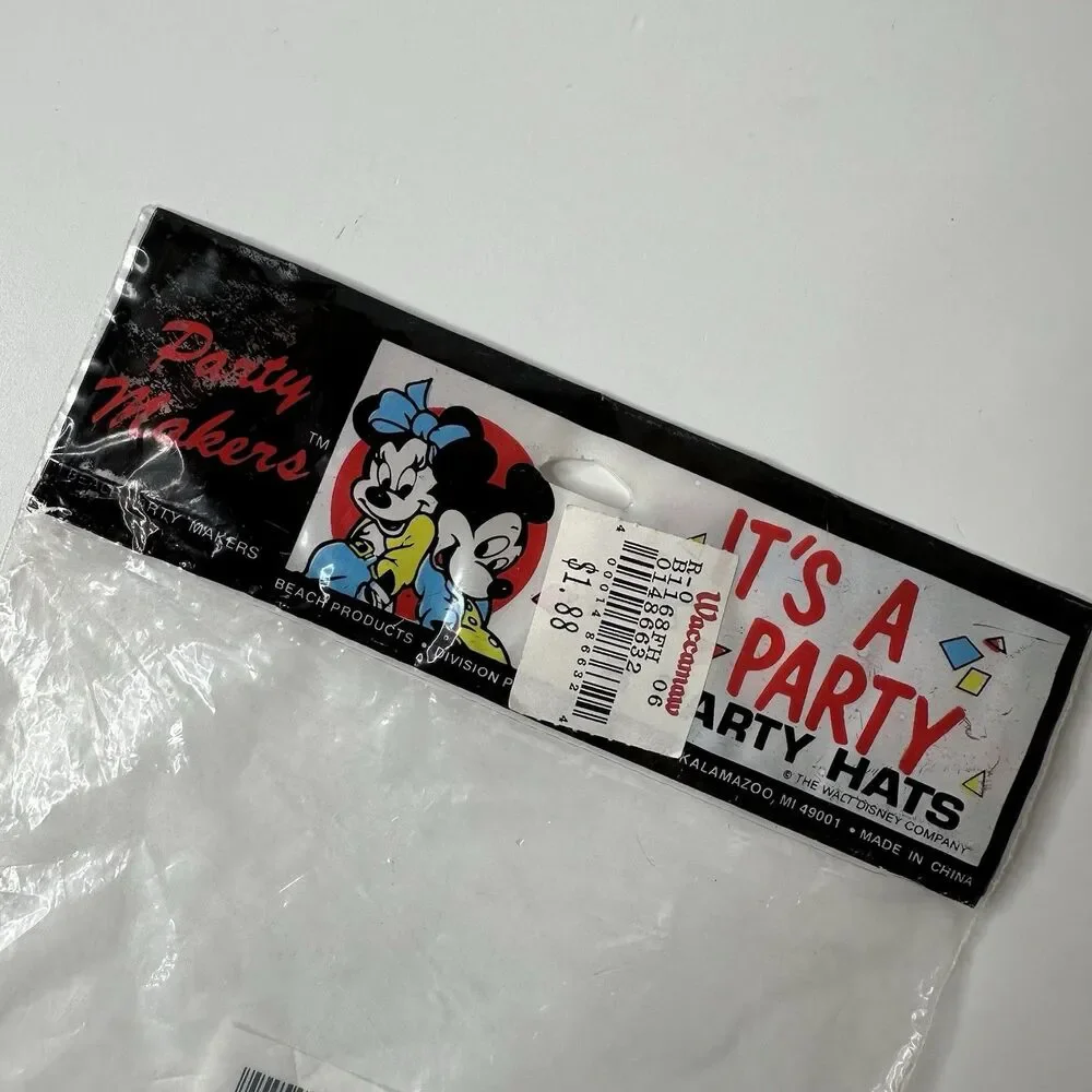 9‎ Vintage Disney Party Hats Mickey Minnie Goofy Junk Journal Photo Booth Prop